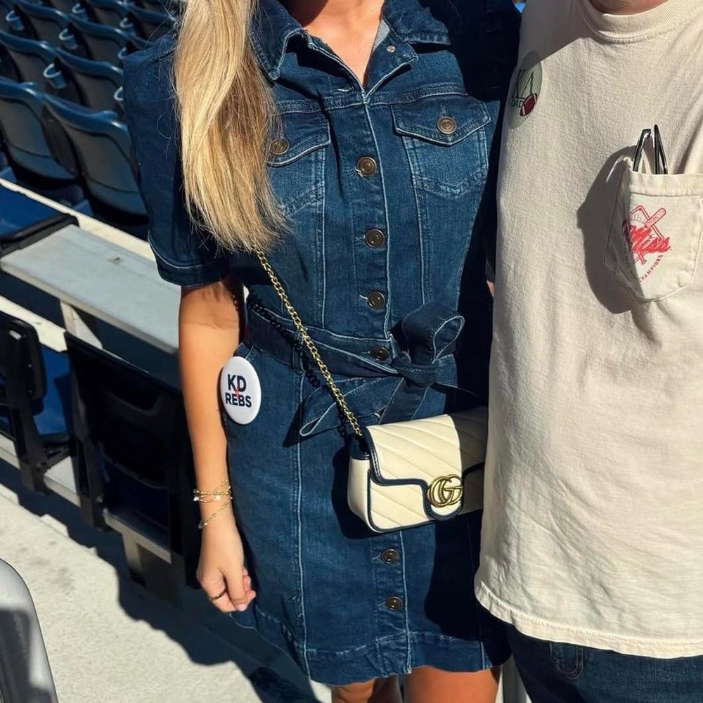 Denim Button-Up Dress with Belt